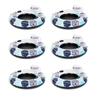 Bestway CoolerZ Rapid Rider Inflatable Lake Pool Tube Float, Blue/Gray, 6 Pack - VMInnovations