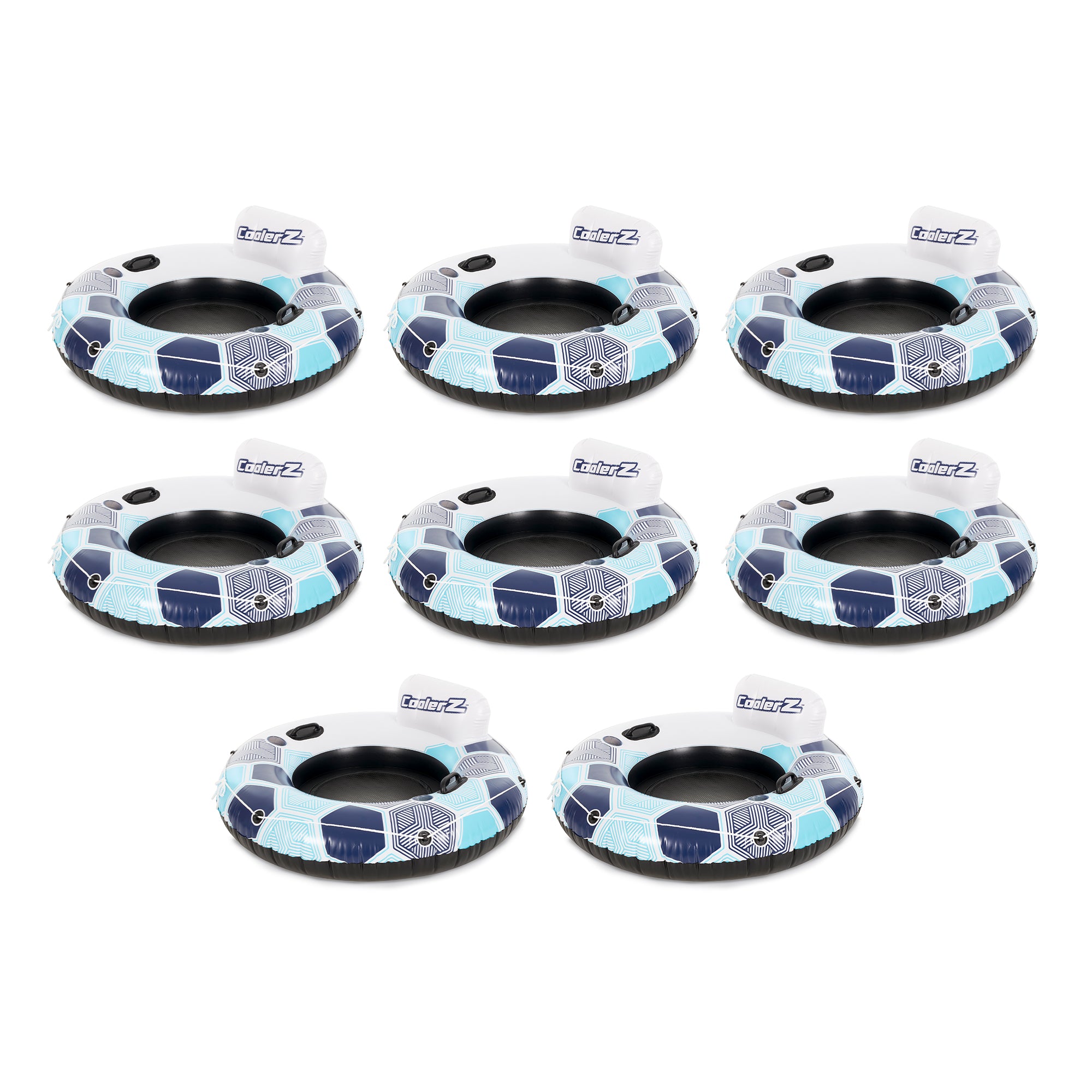 Bestway CoolerZ Rapid Rider Inflatable Blow Up Pool River Tube, Blue (8 Pack) - VMInnovations