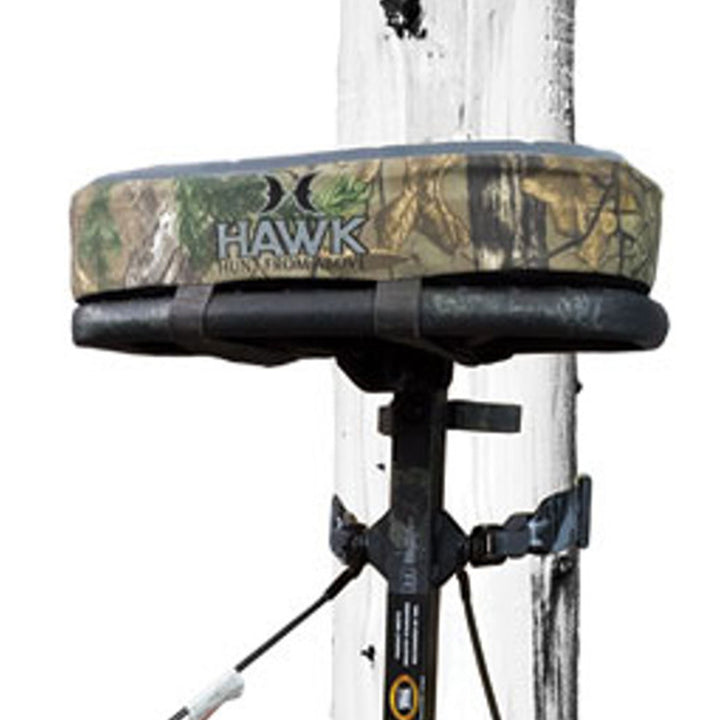 Hawk COMBAT Hang On Tree Stand, Deer Stand with 21 x 27" Saddle Hunting Platform