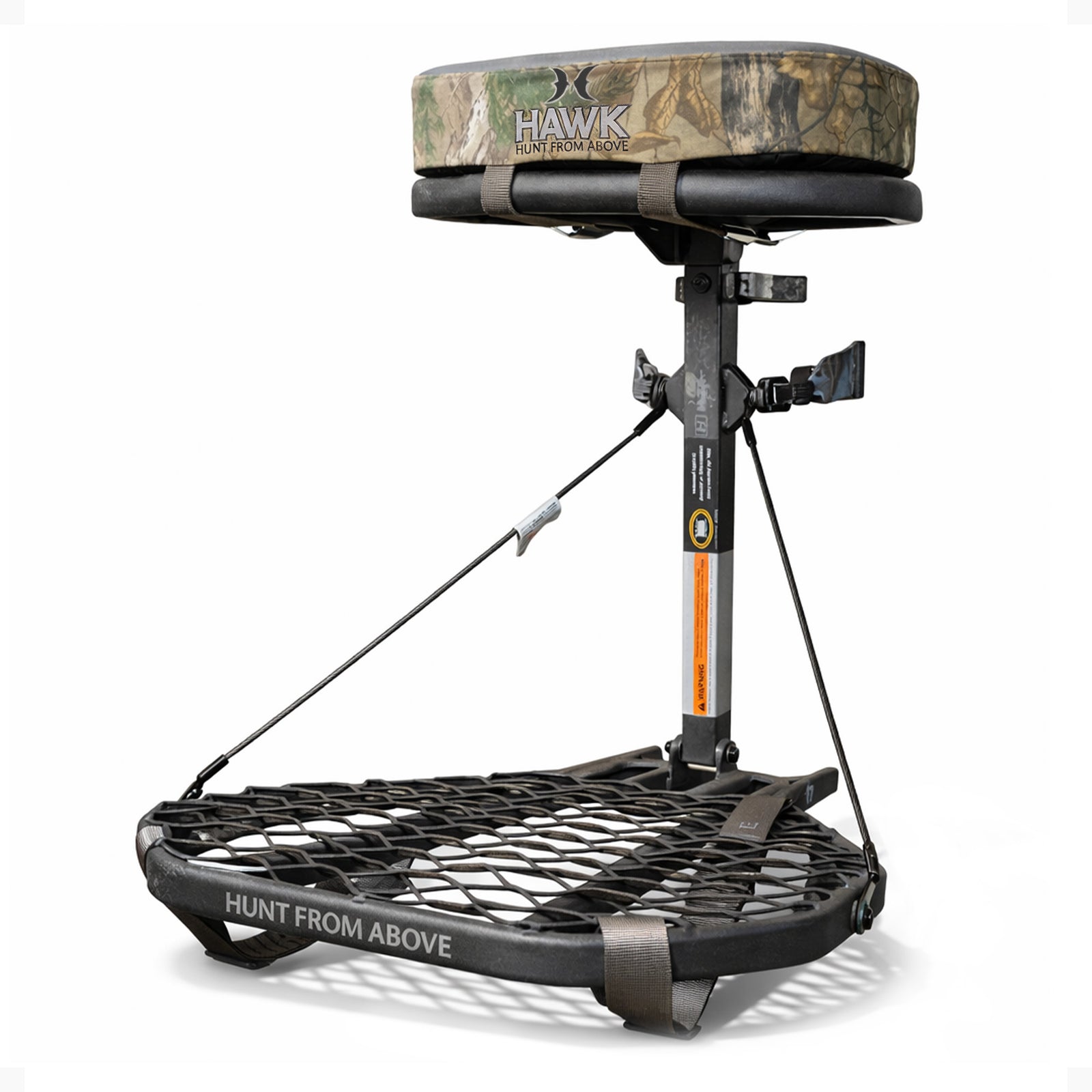 Hawk COMBAT Hang On Tree Stand, Deer Stand with 21 x 27" Saddle Hunting Platform - VMInnovations