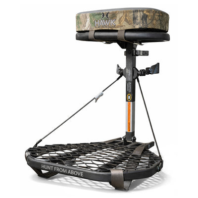 Hawk COMBAT Durable Steel Hang-On Hunting Tree Stand & Full-Body Safety Harness (Refurbished)