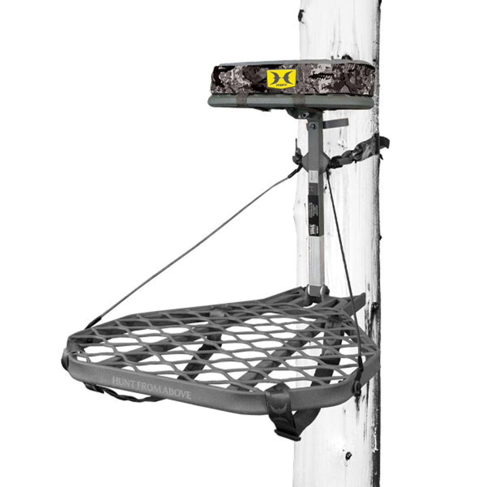 Hawk Helium XL Hang-On Treestand, Ultimate Large and Lightweight Stand, Grey - VMInnovations