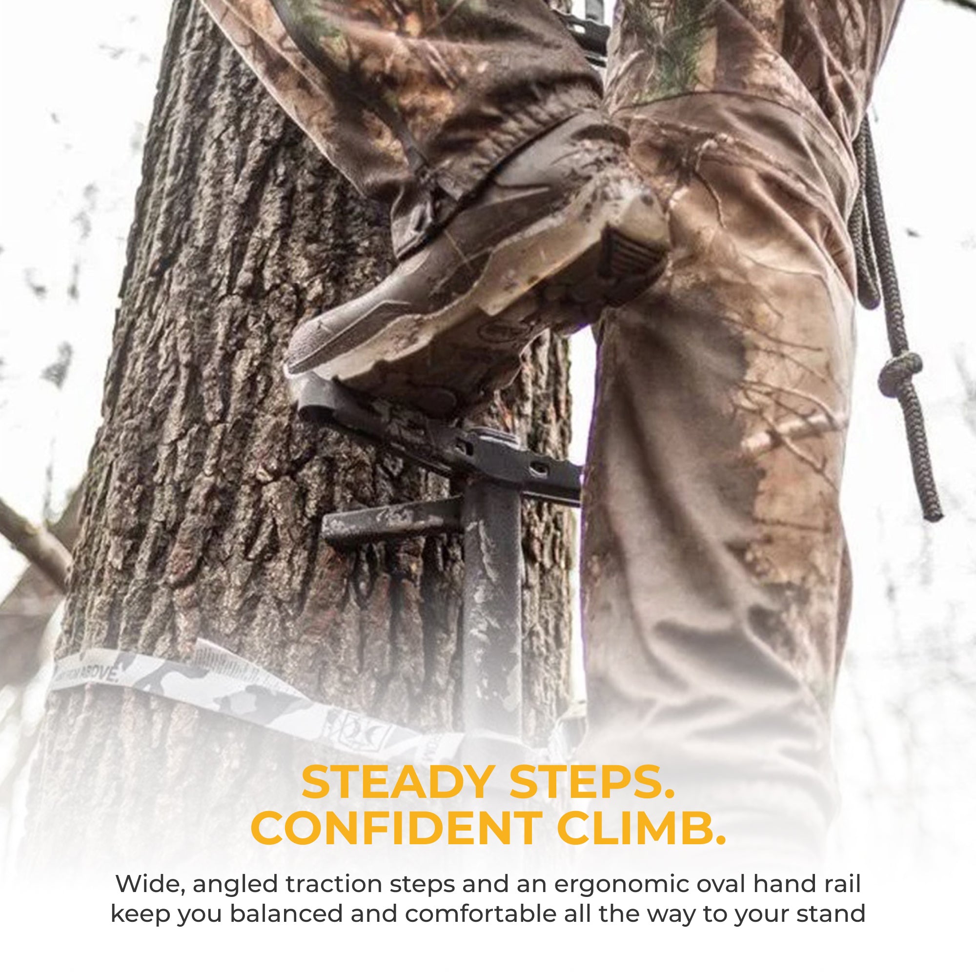 Hawk Ranger Traction 32" Climbing Sticks, Angled Step Tree Climbing Gear, 3-Pack - VMInnovations