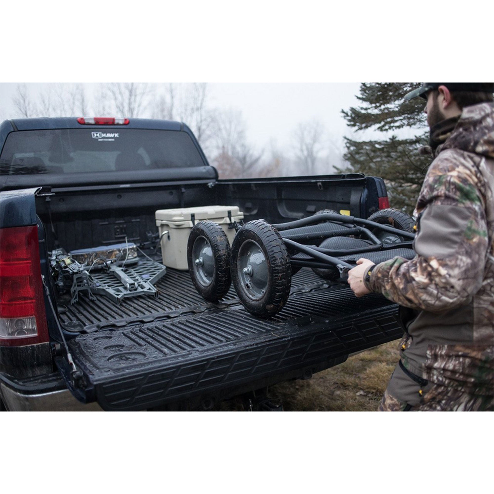 Hawk Crawler 500 Pound Capacity Multi Use Game Recovery Cart, Black (Open Box) - VMInnovations