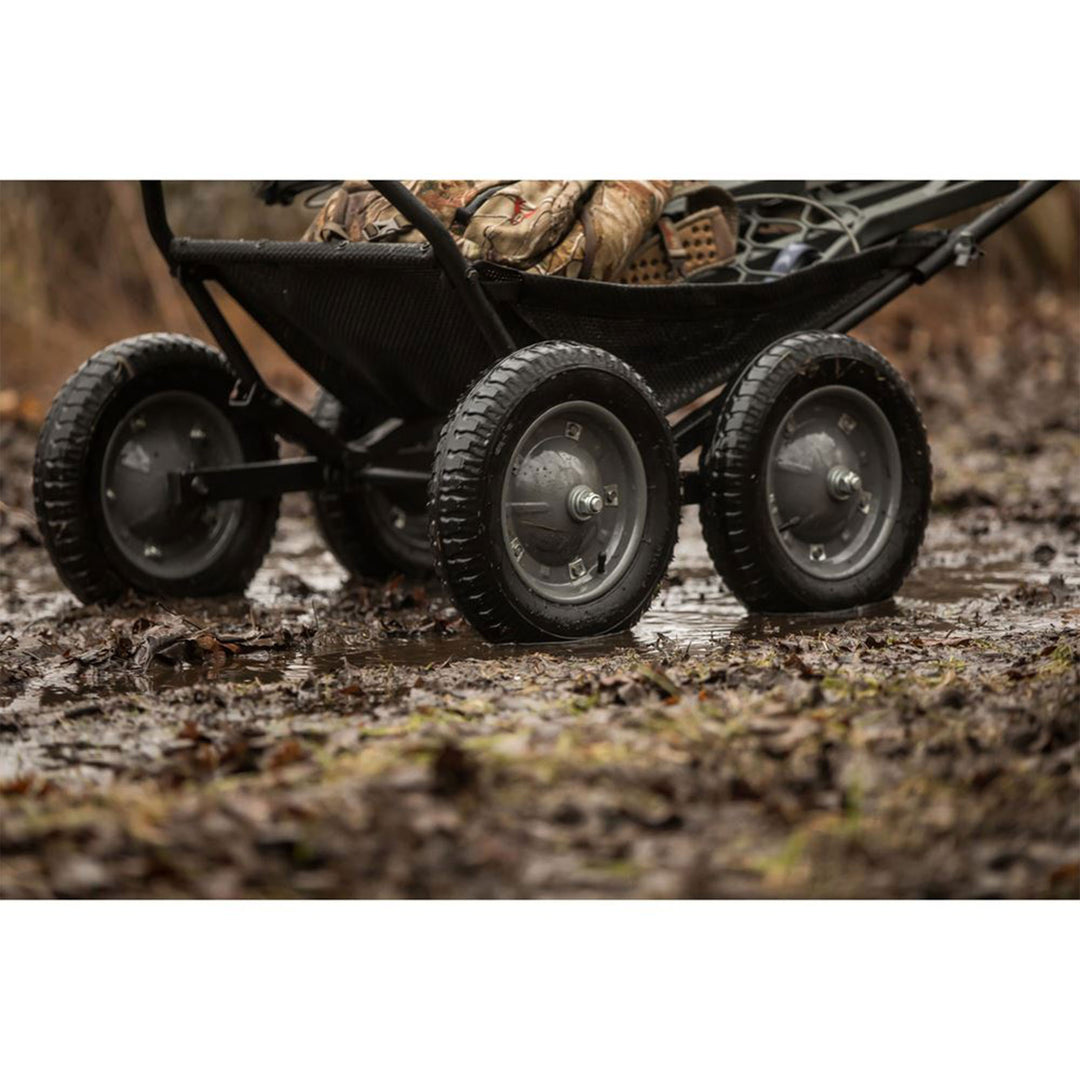 Hawk Crawler 500 Pound Capacity Multi Use Game Recovery Cart, Black (Open Box) - VMInnovations