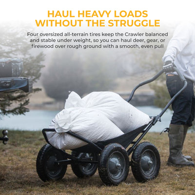 Hawk Crawler 500 Pound Capacity Multi Use Game Recovery Cart, Black (Open Box)