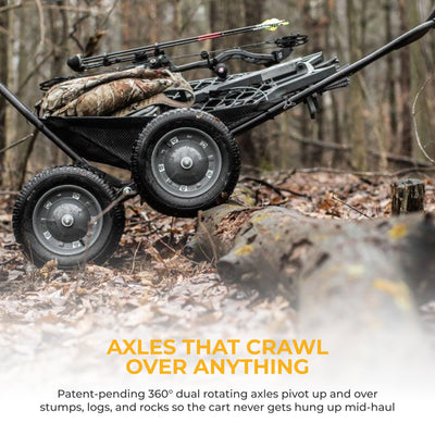 Hawk Crawler 500 Pound Capacity Multi Use Game Recovery Cart, Black (Open Box)