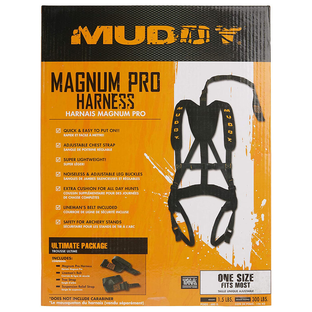 Muddy Outdoors Magnum Pro Padded Treestand Harness System, Black (Open Box)