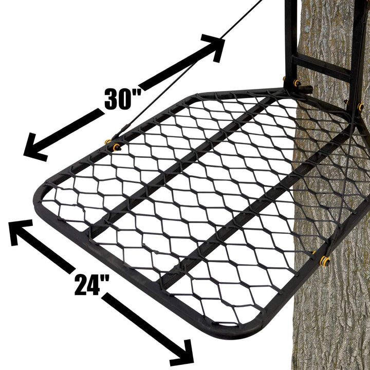 The Boss Wide Stance Hang On 1 Person Deer Hunting Tree Stand Platform (Used) - VMInnovations