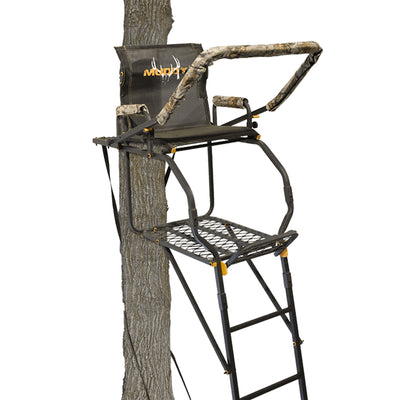 Muddy Huntsman Deluxe 17 Ft 1 Person Hunting Ladder Tree Stand, Black(For Parts)