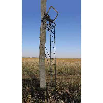 Muddy Huntsman Deluxe 17 Foot Hunting Ladderstand, 1 Person Climbing Tree Stand