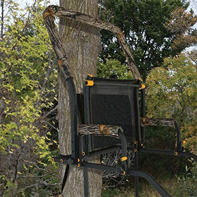 Muddy Huntsman Deluxe 17 Ft 1 Person Hunting Ladder Tree Stand, Black(For Parts)