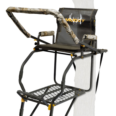 Muddy Huntsman Deluxe 17 Ft 1 Person Hunting Ladder Tree Stand, Black(For Parts)