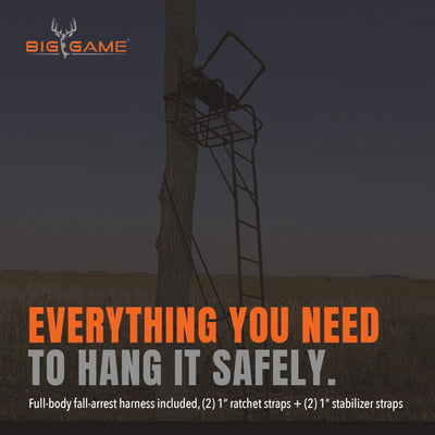 Big Game Hunter HD 1.5 Deer Hunting 18.5 Foot 1 Person Ladder Tree Stand (Used)