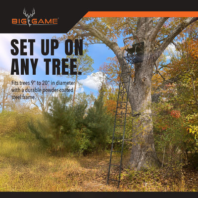 Big Game Hunter HD 1.5 Deer Hunting 18.5 Foot 1 Person Ladder Tree Stand (Used)