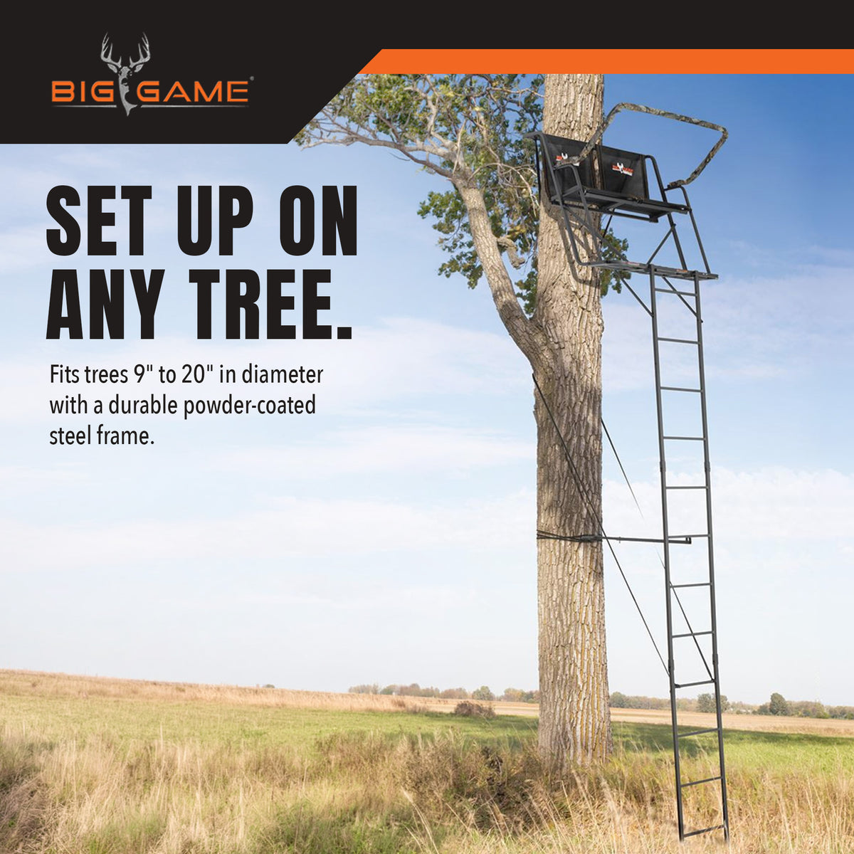 Big Game Treestands Durable The Big Buddy Outdoor Hunting Ladderstand (Open Box)