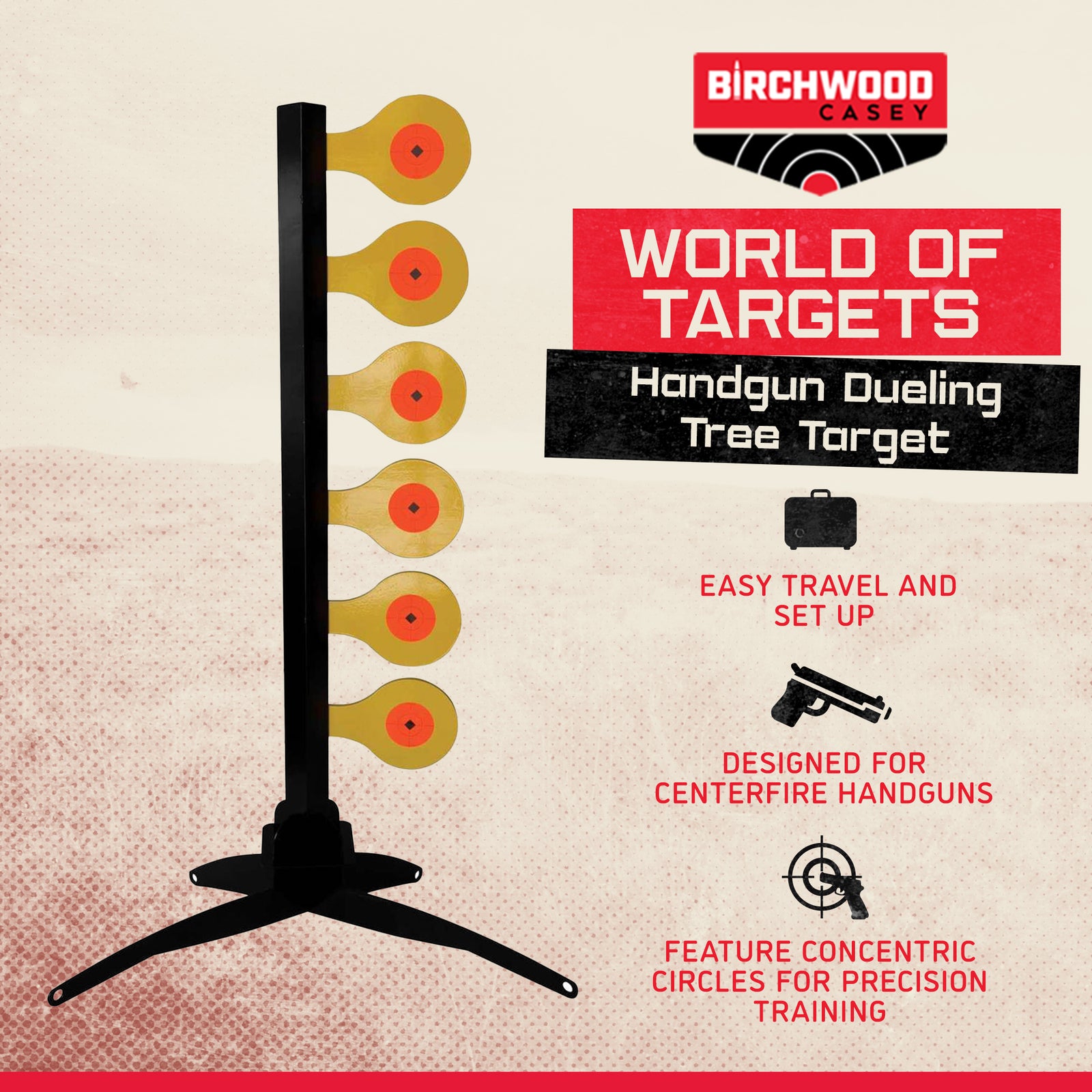 Birchwood Casey World of Targets 49in Handgun Tree Steel Shooting (Open Box) - VMInnovations