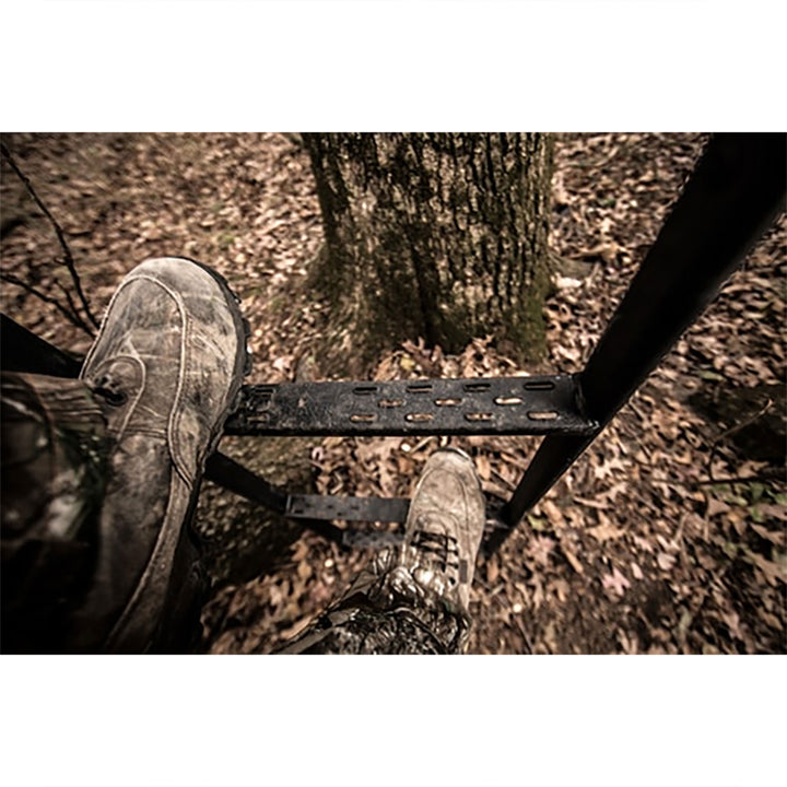 Hawk Big Denali 2 Man Climbing Tree Stand & 2 Man Ladder Tree Stand Blind, Black