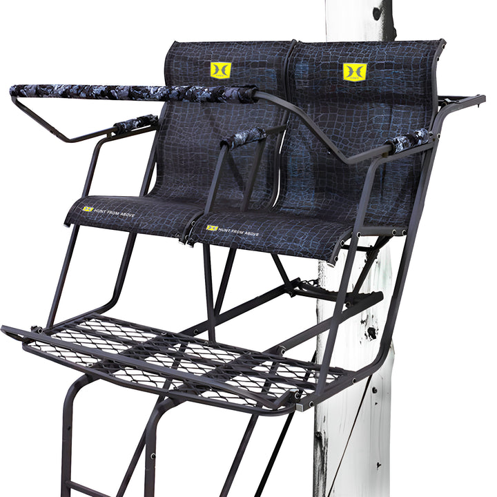 Hawk Big Denali 2 Man Climbing Tree Stand, 18 Foot Deer Hunting Ladderstand
