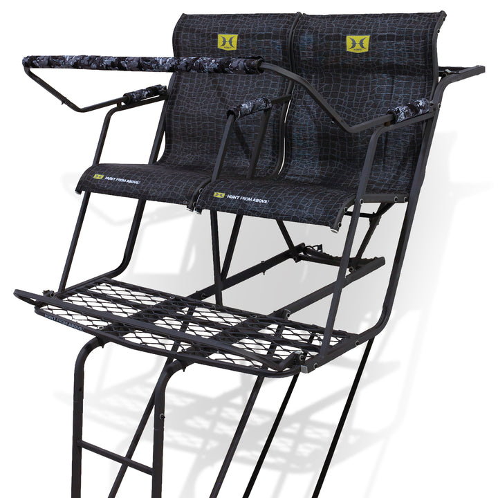 Hawk Big Denali 2 Man Climbing Tree Stand, 18 Foot Deer Hunting Ladderstand