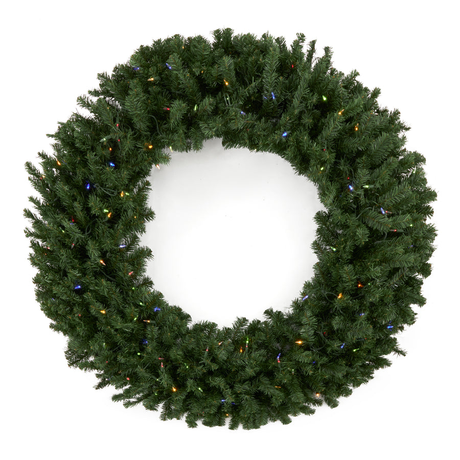 Home Heritage 48 Inch Artificial Christmas Wreath Prelit w/ 200 Color LED Lights - VMInnovations
