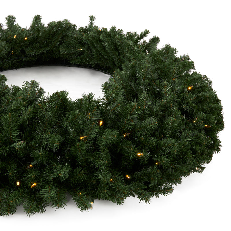Home Heritage 48 Inch Artificial Christmas Wreath Prelit w/ 200 Color LED Lights