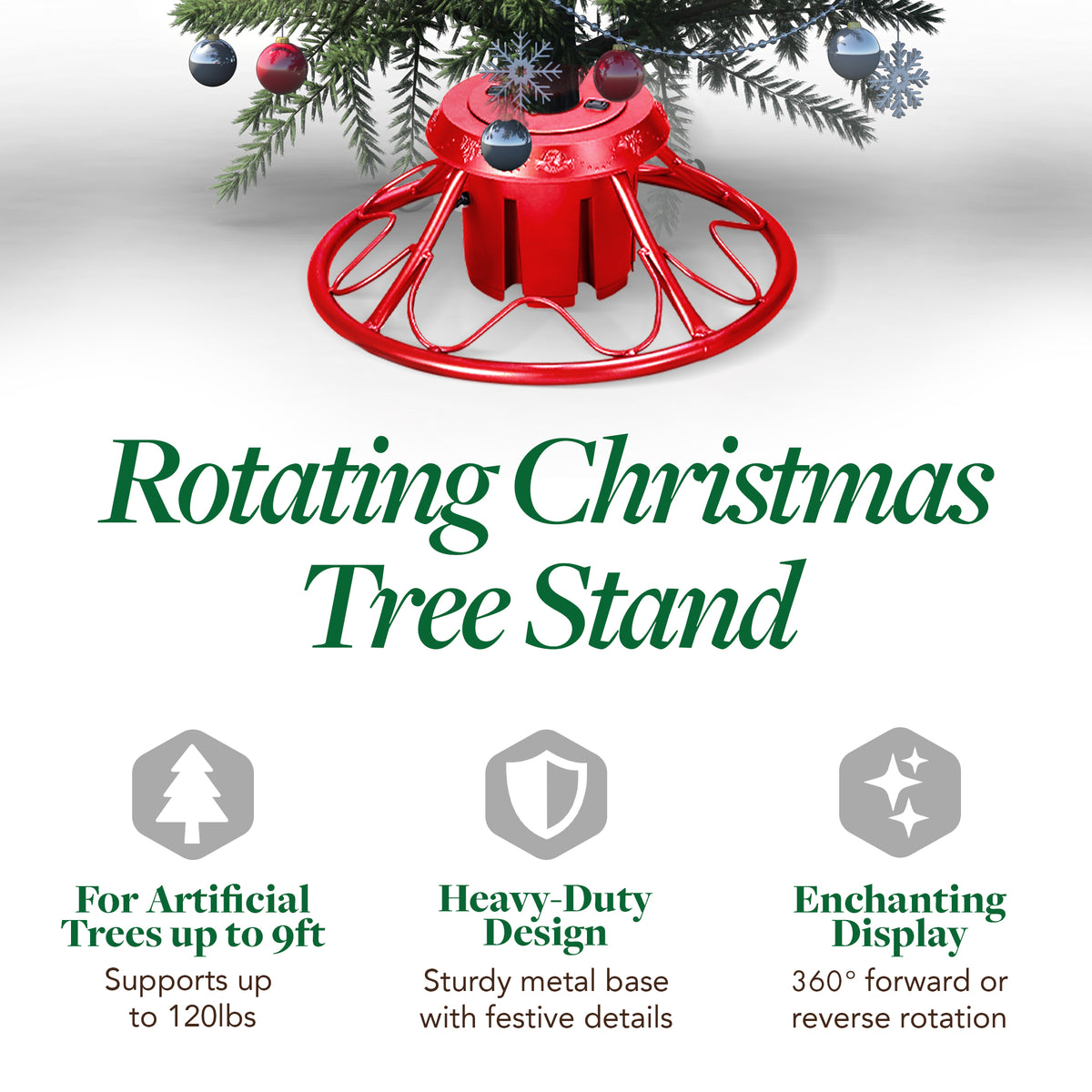 Home Heritage Electric Rotating Stand for Artificial Christmas Trees (Open Box)