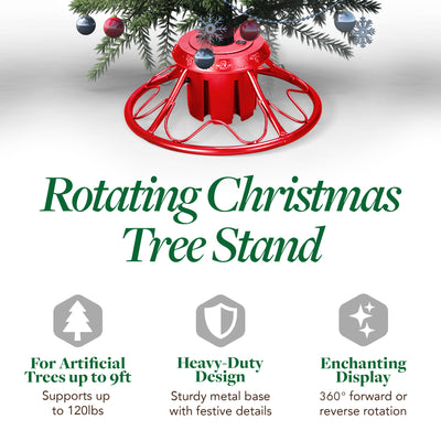 Home Heritage Rotating Stand Base for Artificial Christmas Trees, Red (Used)