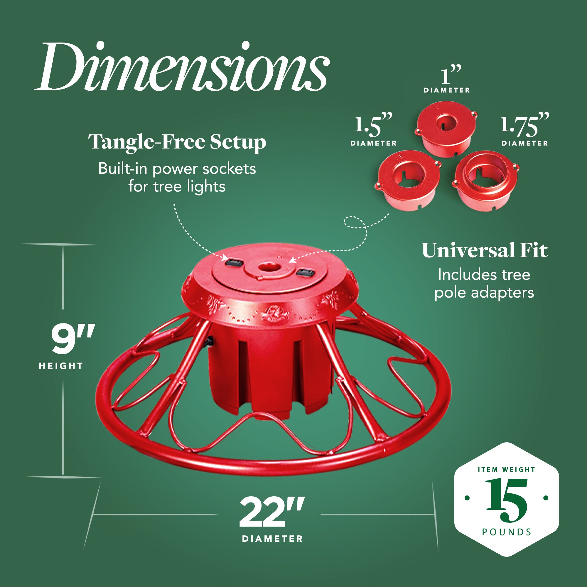 Home Heritage Rotating Stand Base for Artificial Christmas Trees, Red (Used)