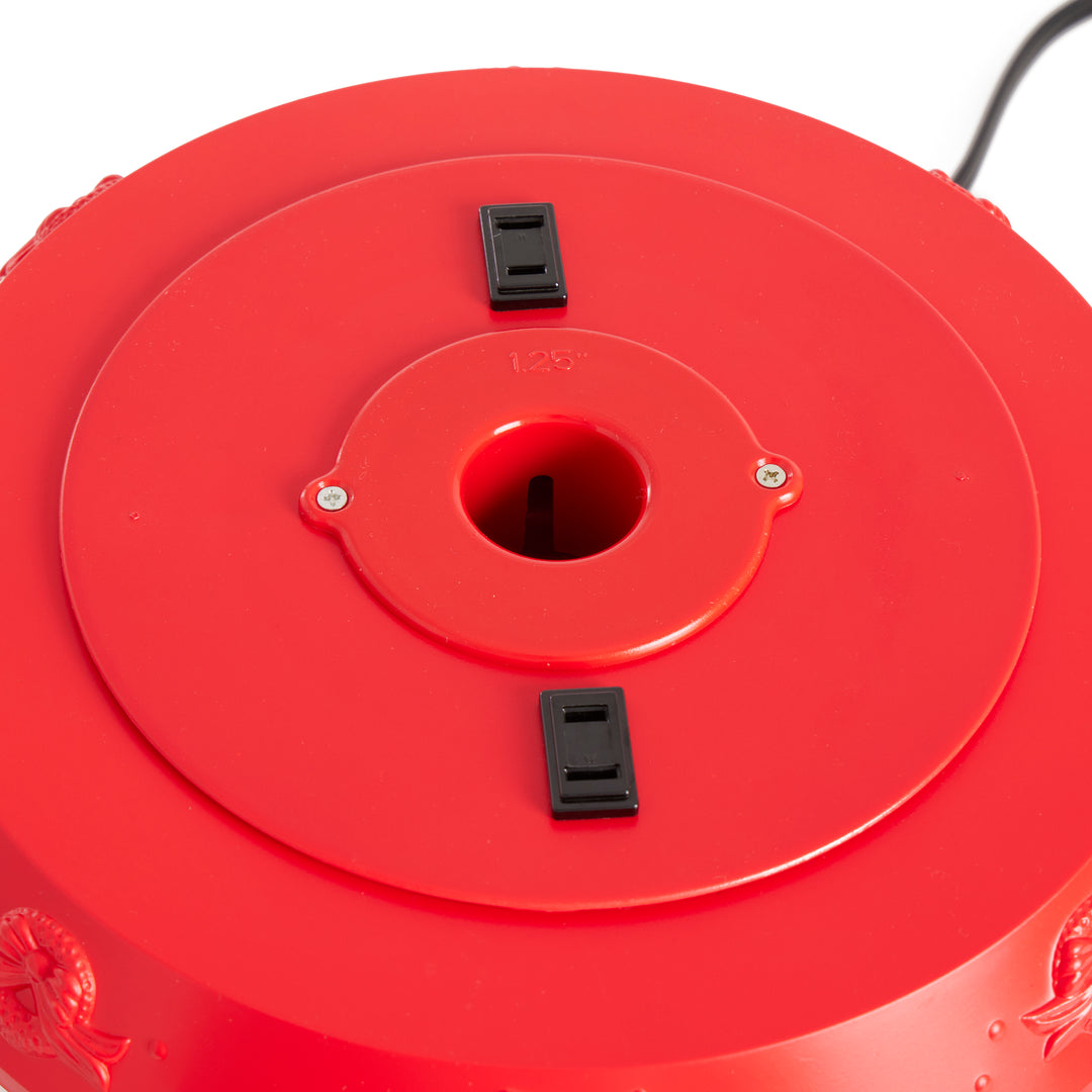 Home Heritage 1-1.75" Artificial Christmas Tree Base Rotating Metal Stand, Red - VMInnovations