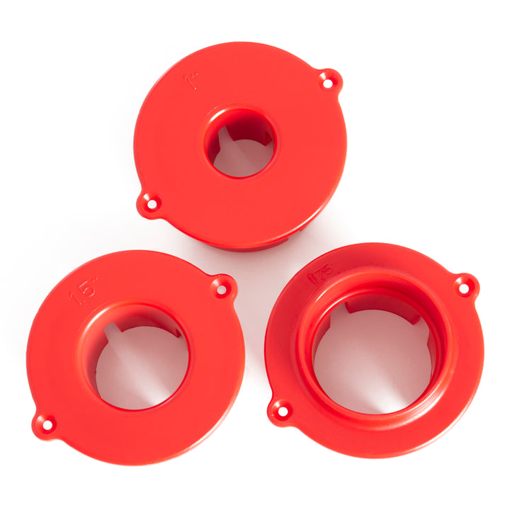 Home Heritage 1-1.75" Artificial Christmas Tree Base Rotating Metal Stand, Red - VMInnovations