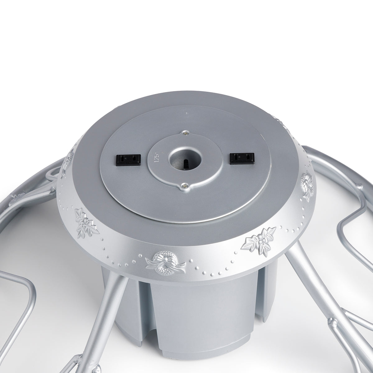 Home Heritage Electric Rotating Stand Base for Artificial Christmas Tree, Silver (Refurbished)