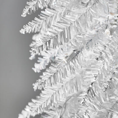 Home Heritage 7 Foot Pencil Artificial Tree with White LED Lights, White (Used)