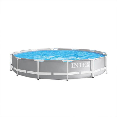 Intex 12 Ft x 30 In Steel Frame Pool | Cover | Filter Pump | H Cartridge 2 Pack
