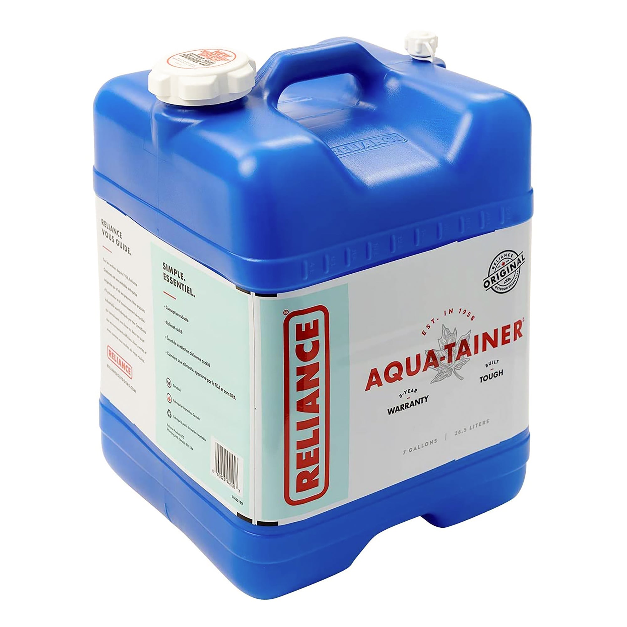 Reliance Products Aqua Tainer 7 Gallon Drinking Water Storage Container Tank - VMInnovations