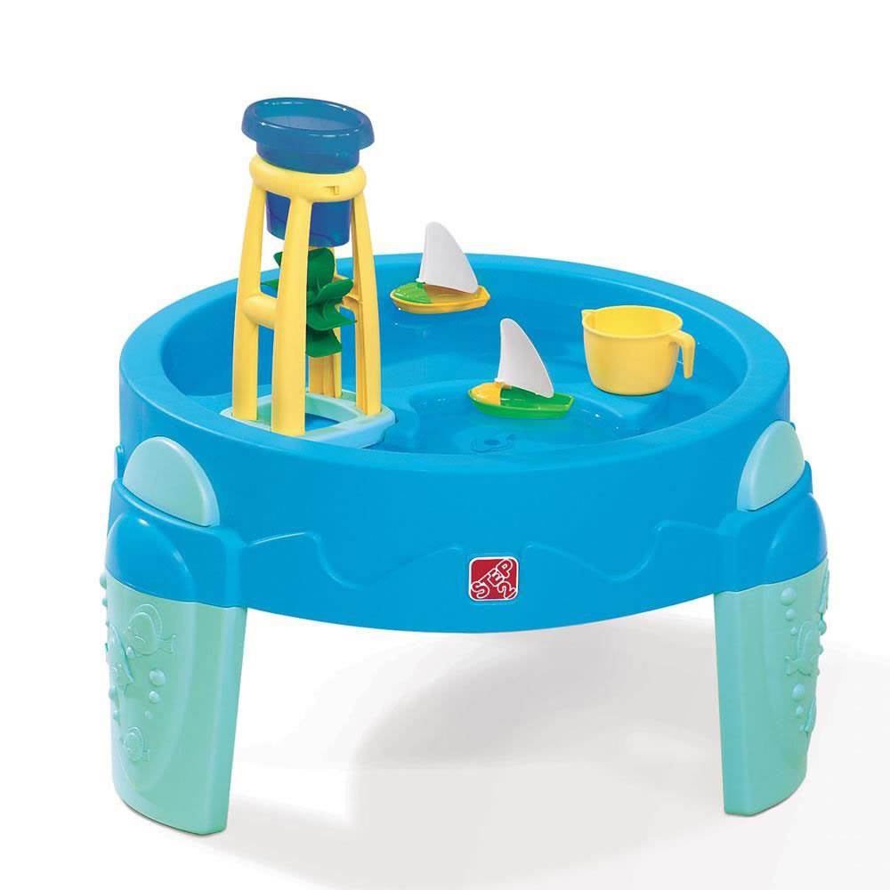 Step2 Plastic Kids WaterWheel Play Table with Toy Accessories, Blue (Open Box)