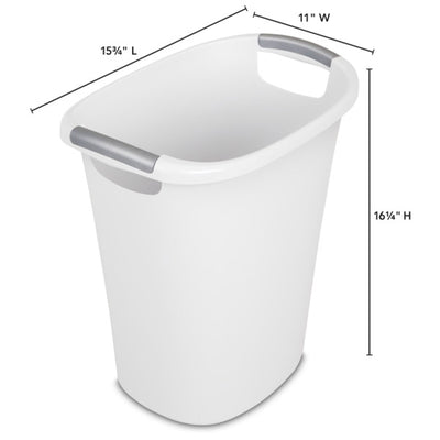 Sterilite 10638006 6 Gallon White Ultra Plastic Wastebasket Trash Can (6 Pack)