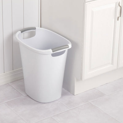 Sterilite 10638006 6 Gallon White Ultra Plastic Wastebasket Trash Can (6 Pack)