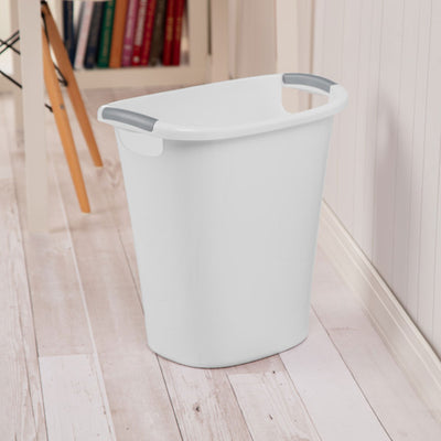 Sterilite 10638006 6 Gallon White Ultra Plastic Wastebasket Trash Can (6 Pack)