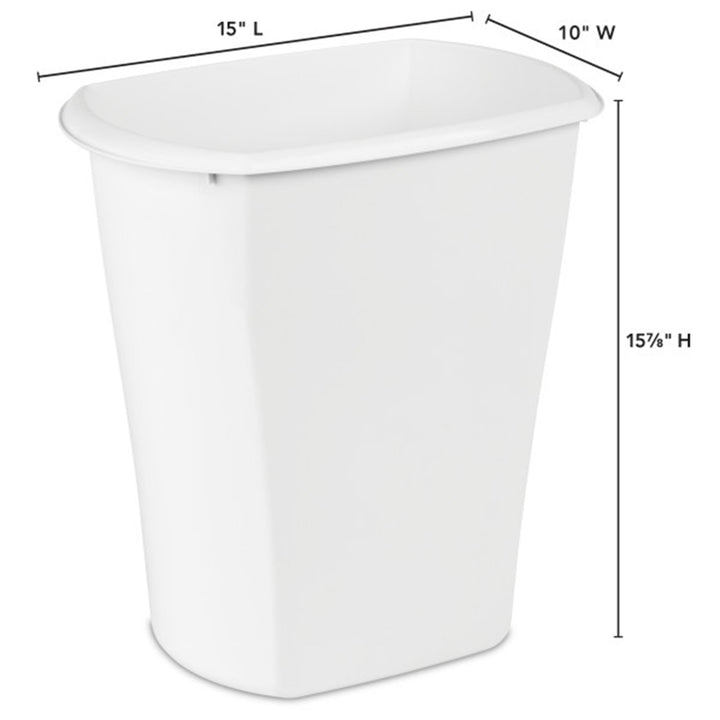 Sterilite 5.5 Gallon White Ultra Plastic Wastebasket Trash Can (12 Pack)