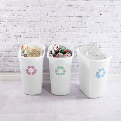 Sterilite 10528006 5.5 Gallon White Ultra Plastic Wastebasket Trash Can (6 Pack) - VMInnovations