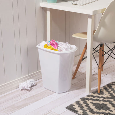 Sterilite 5.5 Gallon White Ultra Plastic Wastebasket Trash Can (12 Pack) - VMInnovations