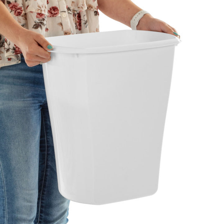 Sterilite 10528006 5.5 Gallon White Ultra Plastic Wastebasket Trash Can (6 Pack)