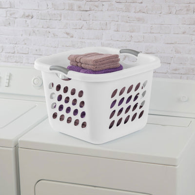 Sterilite Ultra Square Laundry Basket, 1.5 Bushel Clothes Hamper, White, 12 Pack - VMInnovations