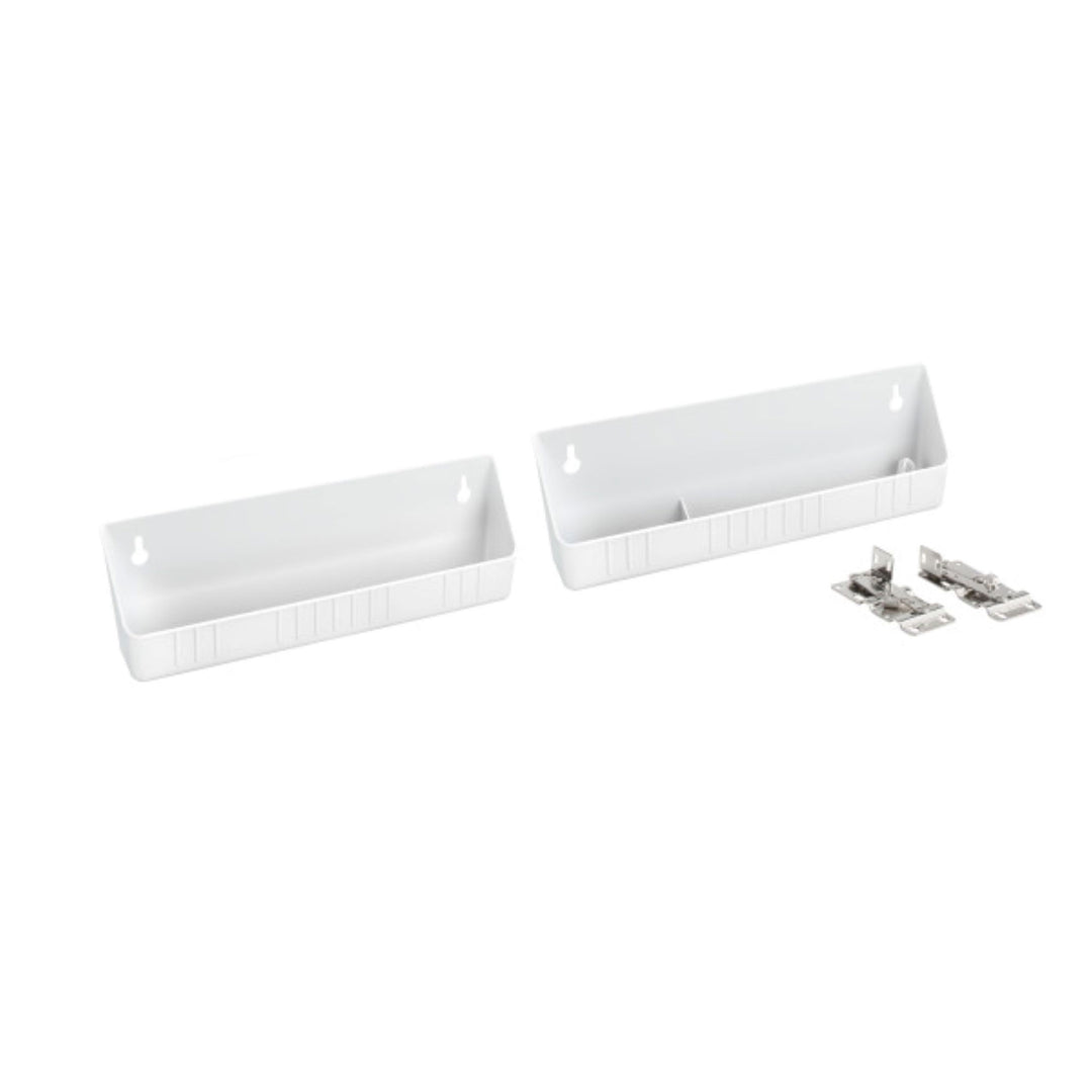 Rev-A-Shelf 11" Kitchen Sink Front Tip-Out Trays, White, 2-Pack, 6572-11-11-52