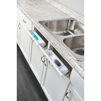 Rev-A-Shelf 11" Kitchen Sink Front Tip-Out Trays, White, 2-Pack, 6572-11-11-52