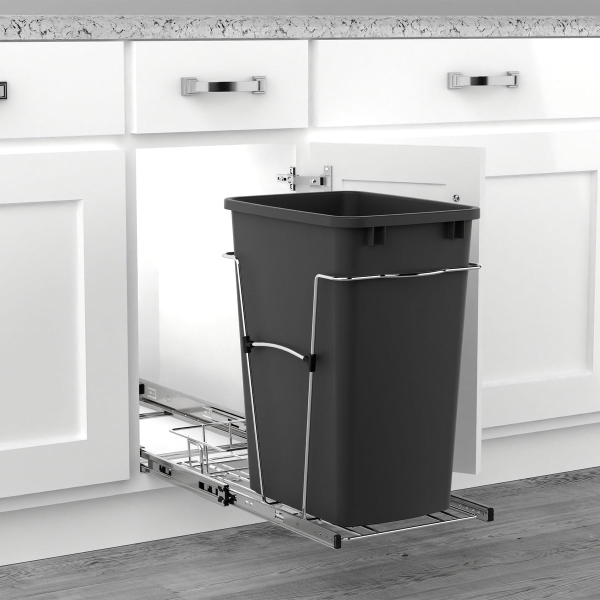 Rev A Shelf 35 Quart Sliding Single Waste Trash Container Bin(Open Box) (2 Pack)
