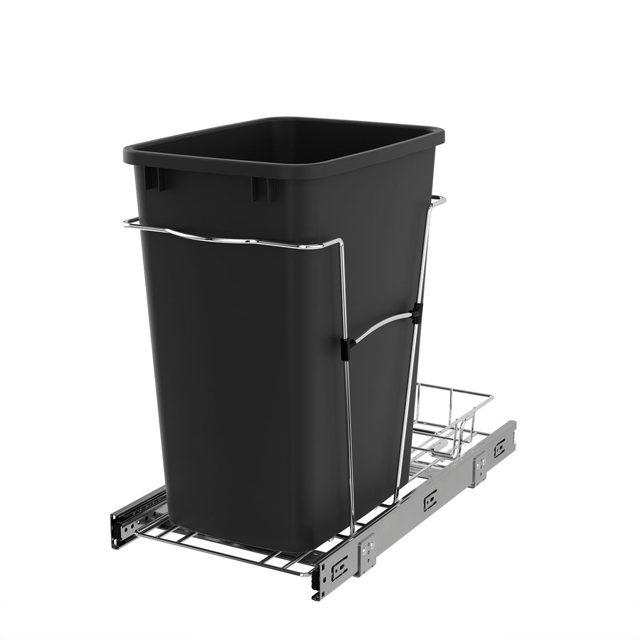 Rev-A-Shelf Pullout Trash Can 35 qt. for Kitchen Cabinets, Black, RV-12KD-18C S - VMInnovations