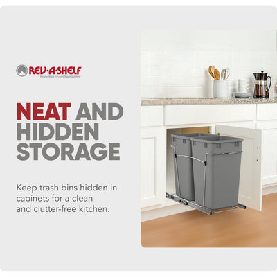 Rev-A-Shelf RV-15KD-17C S Double 27-Qt Cabinet Pullout Waste Container(Open Box)