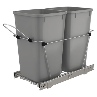 Rev A Shelf 27 Quart Pull Out Sliding Double Waste Container Gray (Open Box)